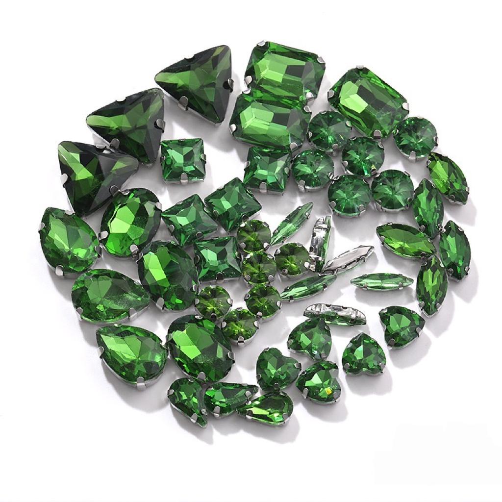Factory Hot Sale Rhinestones Popular Colors Mix Shapes Sew On Rhinestones Claw Glass Rhinestones for Wedding Dress