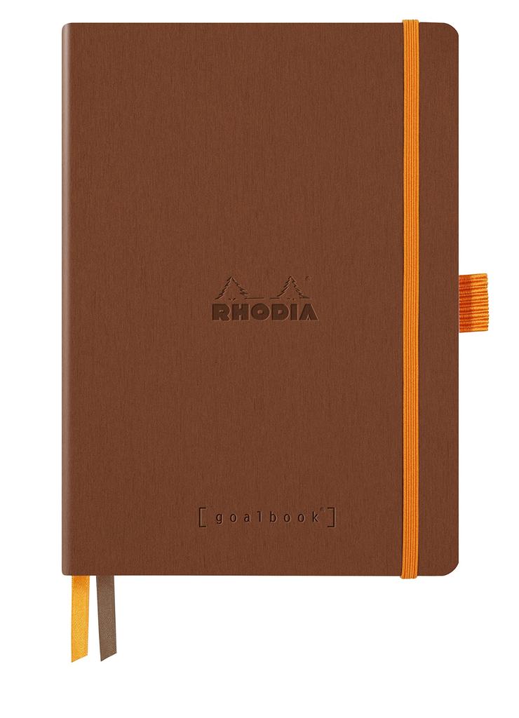 Clairefontaine Rhodia Rama Goal 240 Dotted with Pen Italian Leatherette PEFC Certified CF117812 Book, A5, Pages, Grid, Holder, Cover, Copper,