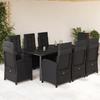 VidaXL Garden Dining Set with Cushions 9 Pcs, Table and Chairs with Adjustable Backrest, Outdoor Furniture Patio 3212329