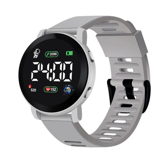 Yousheng Student Watch LED Display Waterproof High Accuracy Long Battery Life Low Consumption Precise Time Casual Silicone Watchband Electronic Watch