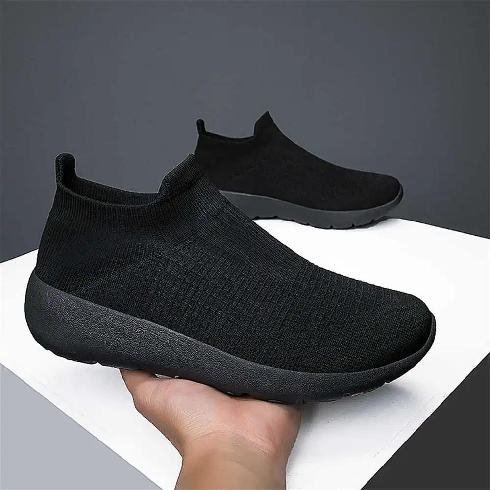 Fashion Lace-free Knitted Men's Sneakers Luxury Tennis Athletic Black Shoes With Sports Runners Visitors Global Brands Top Sale