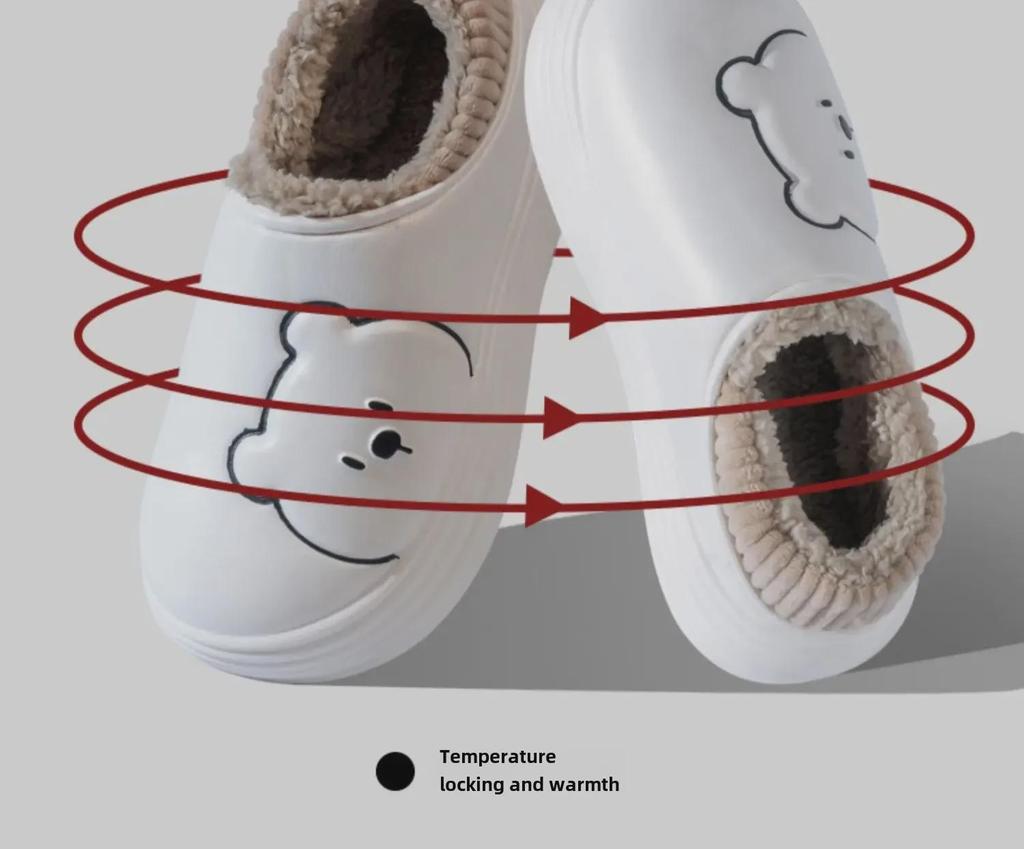 2024 Velvet-Lined Cotton Slippers: Waterproof, Warm, Couples' Design for Men & Women - Perfect for Autumn/Winter