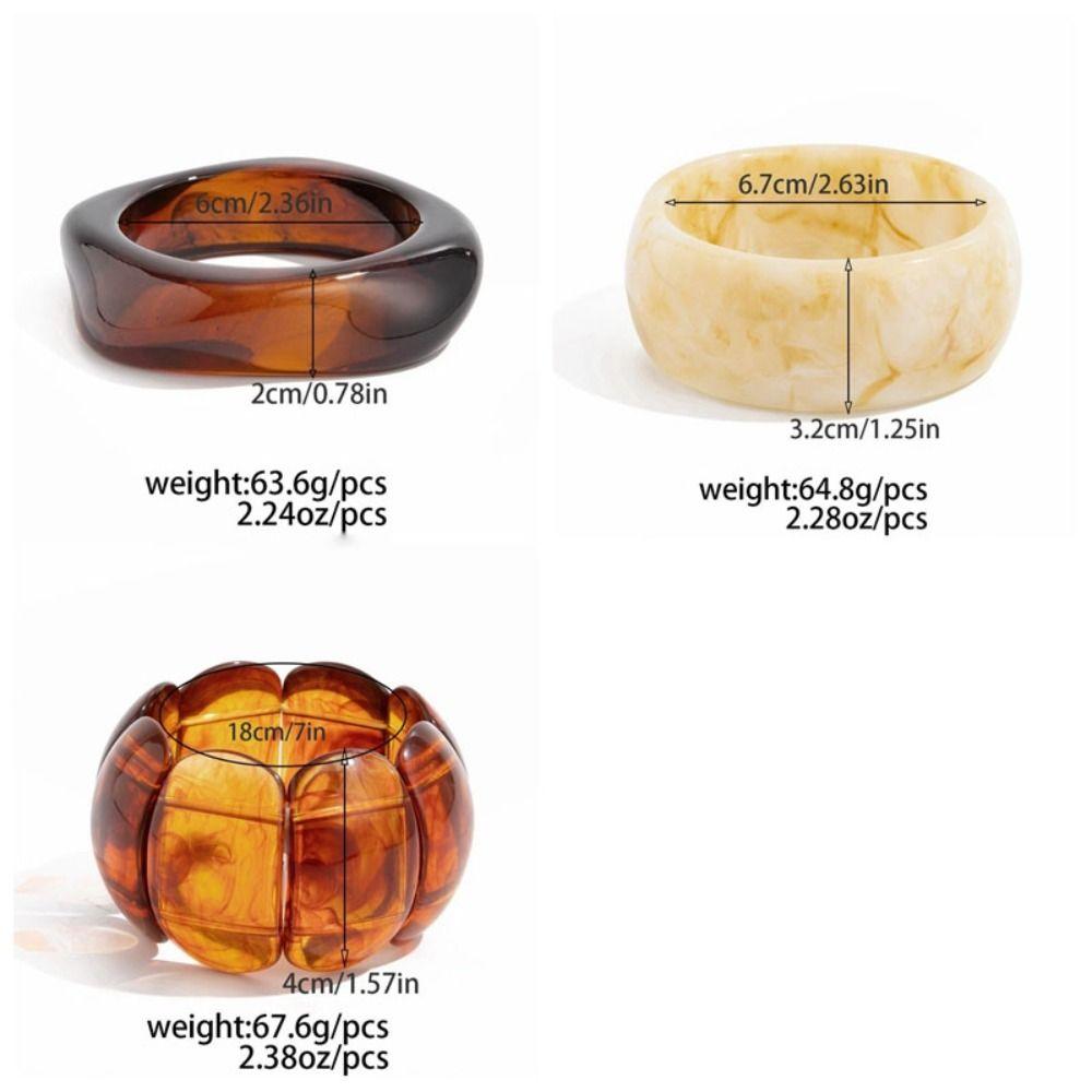 Geometric Irregular Wide Bracelet Bohemian Retro Hand Ring Exaggerated Acrylic Bangle  Gift