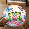1PC Frogs Flowers Butterflies Round Chair Mat Area Rug - Non-Slip, Floor Mat for Office, Bedroom, Home Decor Christmas Gift C0528015