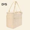 Canvas Yarn Storage Bag Solid Knitting Bag Handle Design Lightweight Portable Large Capacity Tote Organizer with Multi-layer Pockets