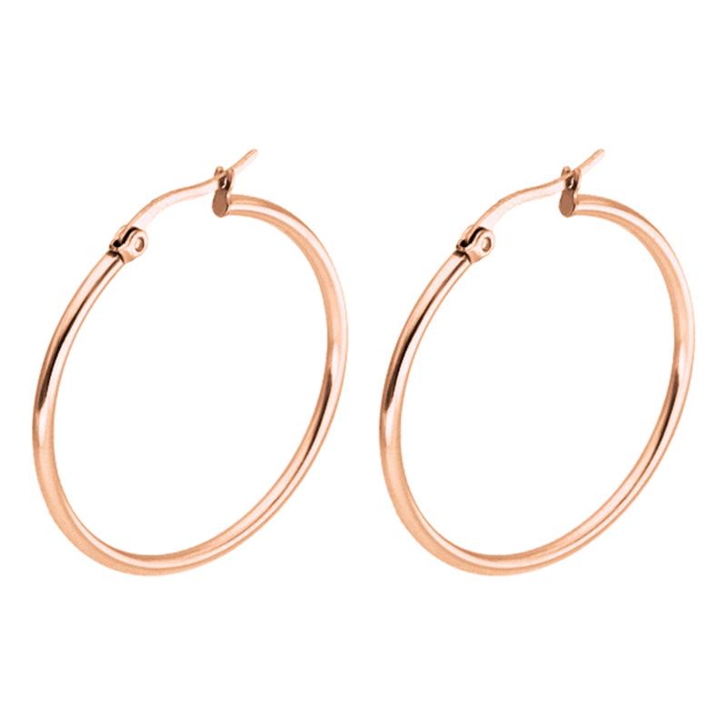 Exaggerated Big Circle Stainless Steel Hoop Earrings - Women's European & American Style