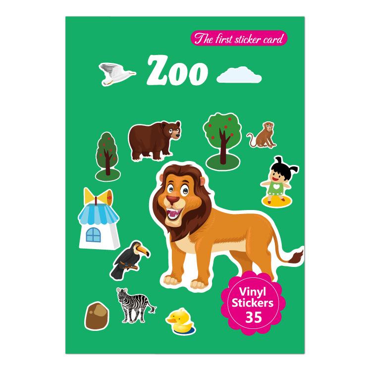 New Sticker Book Focus Potential Development Reusable Stickers Cartoon Animal Enlightenment Baby Early Education Book For Kids