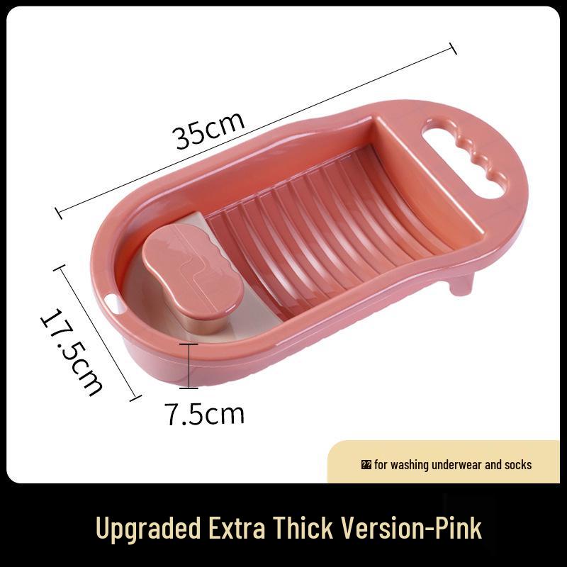 Compact Hand-Wash-Free Mini Washboard Basin for Underwear, Socks & Lingerie