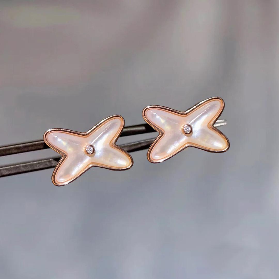 

Fashionable 925 Silver Design Fork Shaped Women s Earrings, A Unique And Luxurious Holiday Gift. Just Jewelry розового золота