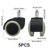 Office Chair Wheels Replacement Rubber Chair casters(Set of 5) for Hardwood Floors and Carpet- Heavy Duty Caster Support up to 750bls,2 Inch 11mm