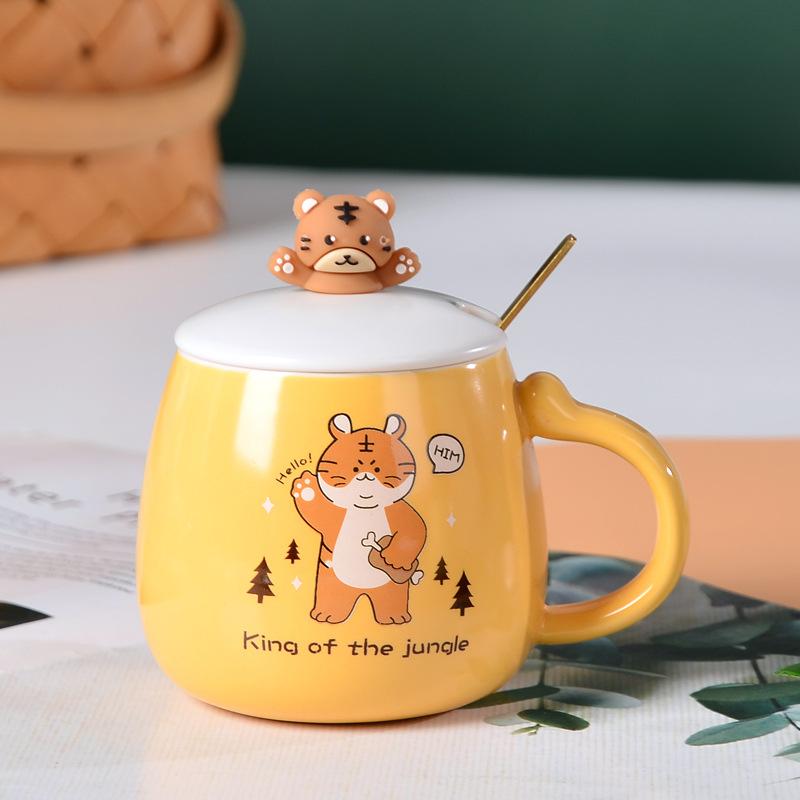 Novel Little Tiger Mug Souvenir Ceramic Mug  Creative Personalized Cartoon Ins Home Coffee Mug