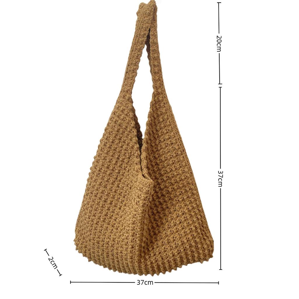 Korean Style Cotton Underarm Bag - Customizable Logo, White, In Stock