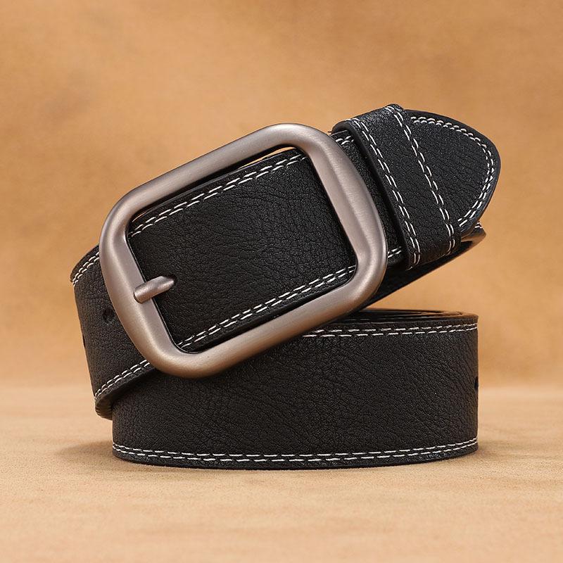 

Ремень мужской 120 см с японской пряжкой, студенческий повседневный универсальный ремень для джинсов 120CM чёрный