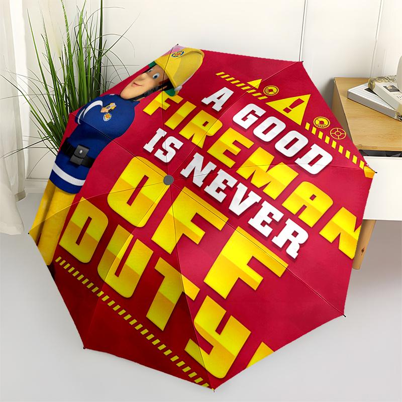 

Fireman Fire trucks Themed Travel Umbrella-8 Ribs Automatic Opening and Closing, Portable Folding Design, Compact and Stylish Umbrella Suita