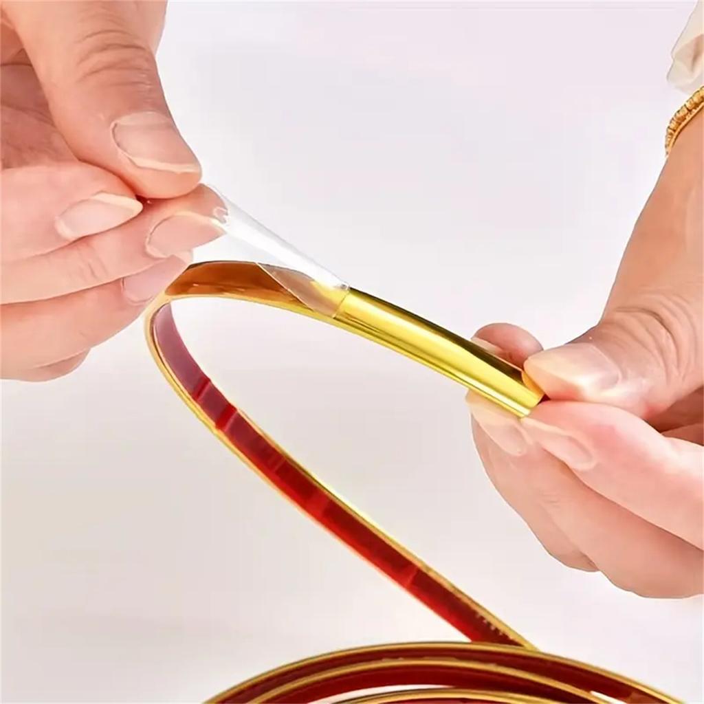 1pc 5mx0.8cm PVC Decorative Edging Strip Tape - Perfect for Wall, Ceiling & Furniture Banding Seamless Wall Corner