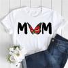 New Women T Shirt Fashion MOM Butterfly Floral Print Tshirt Casual Short Sleeve Tops Tee Women T-shirts 90s Lady Female T Shirt
