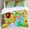 Cartoon Elephant Lion Giraffe Turtle Crocodile Duvet Cover Bed Bedding Set Home Quilt Cover Pillowcases Bedding Set No Sheet