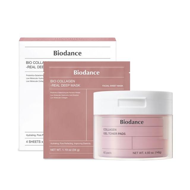 Biodance - Bundle: Bio Collagen - Real Deep Mask Set + Collagen Gel Toner Pads 2 pcs