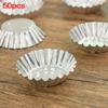 50Pcs Egg Tart Aluminum Silver Cupcake Cake Cookie Mold-Mould Tin Baking Tool