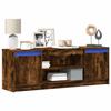 VidaXL TV Cabinet with LED Smoked Oak 139.5x34x50 Cm Engineered Wood 852198