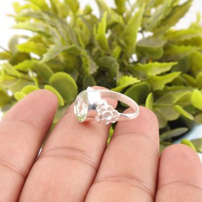 Bague Pierre Précieuse Améthyste Verte, Bague en Argent Sterling Massif 925, Bijou Antique Fait Main, Cadeau pour la Fête des Mères