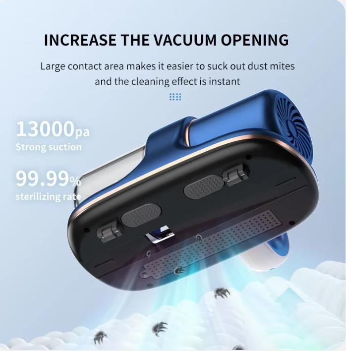 Mite Remover Stainless Steel Filter Wireless Handheld UV Sterilization Deodorization Cleaner Automatic Double Slap