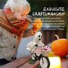 Ghostly Riding on Bicycles with Pumpkin Figurine Sculpture Indoor and Outdoor Resins Ornament Halloween Party Decoration