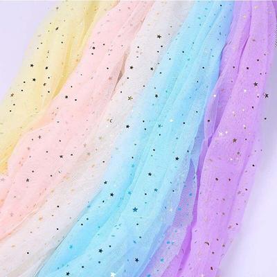 100*160 CM Sterne Mond Mesh Mit Pailletten Dot Weiche Gaze Für Kleidung Bogen Tisch Abdeckung Hochzeit Geburtstag Party Dekoration liefert