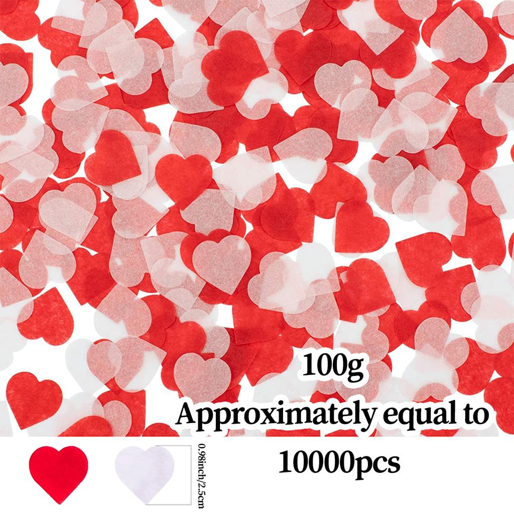 2500 Pieces of Heart-Shaped Heart Paper, Valentine's Day Table Decoration, Wedding Hand-Held Throwing Confetti, Balloon Filling