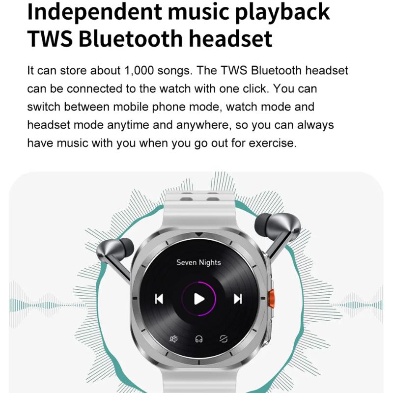 2025 New Smartwatch Watch 7 Man Woman Sports Outdoor Compass Bluetooth Call 32GB NFC Heart Rate Weather For Samsung Smartwatch