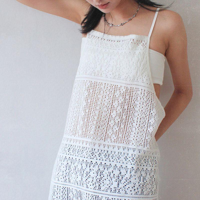 Rubati Marrakesh Crochet Lace Apron Dress_WHITE