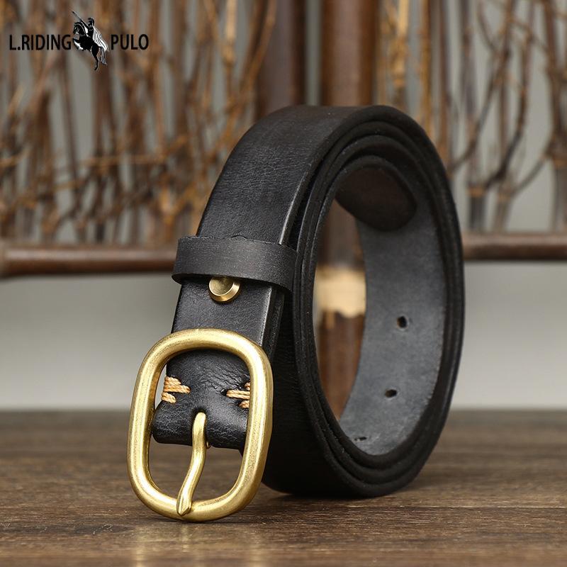 Жіночий ремінь. Вінтажний зім’ятий модний шкіряний ремінь із шпилькою. Перший шар натуральної шкіри. Універсальний джинсовий ремінь. Жіночий