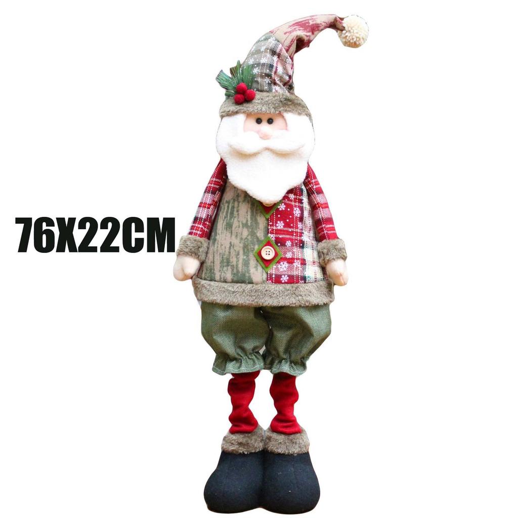 Retractable Elk Santa Claus Snow Man Dolls Christmas Cute Scalable Plush Doll Decorative Ornaments Xmas Gifts for Children