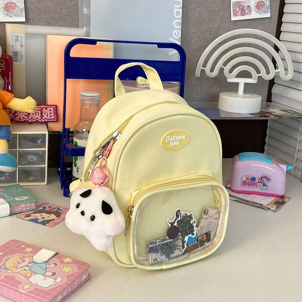 New Nylon Harajuku Backpack PVC Pocket Japanese Style Doll Bag Transparent Kawaii Itabag