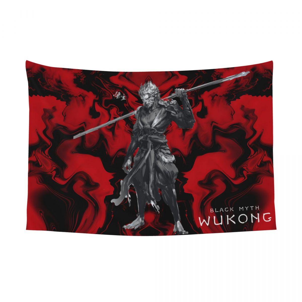

Настенное искусство Black Myth WuKong Декор для школы Игры Популярное украшение для стеклянных стен Ткань для фона 152x105cm 40x60in