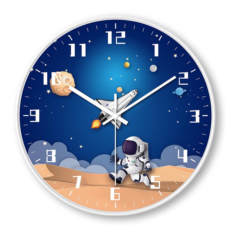 Creative Astronaut Space Wall Clock for Children's Room - Modern, Simple, and Silent