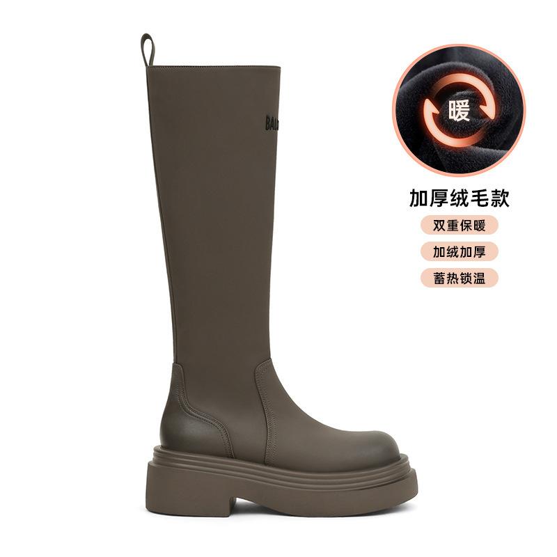 

Paris same long boots women s 2025 new autumn and winter explosion medium tube thick-soled knight boots thin tall long boots 40