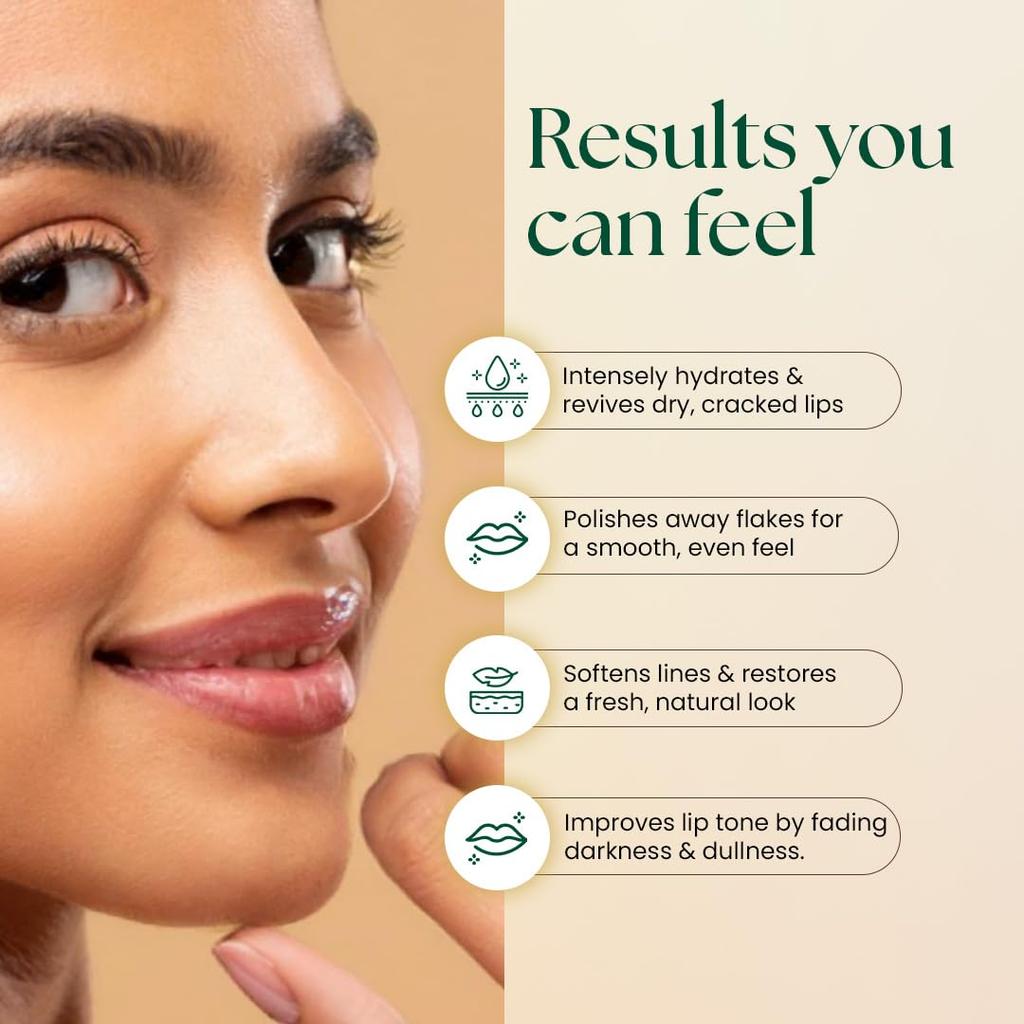 Moha Lip Scrub for Pigmented Lips with Shea Butter, Honey, Vitamin C & E 12gm Pack | Gently Exfoliates, Brightens & Restores Natural Lip Color