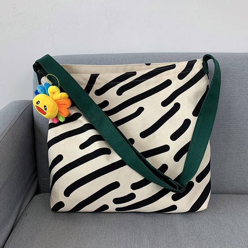 Slouchy Canvas Shoulder Bag for Women with Large Capacity
