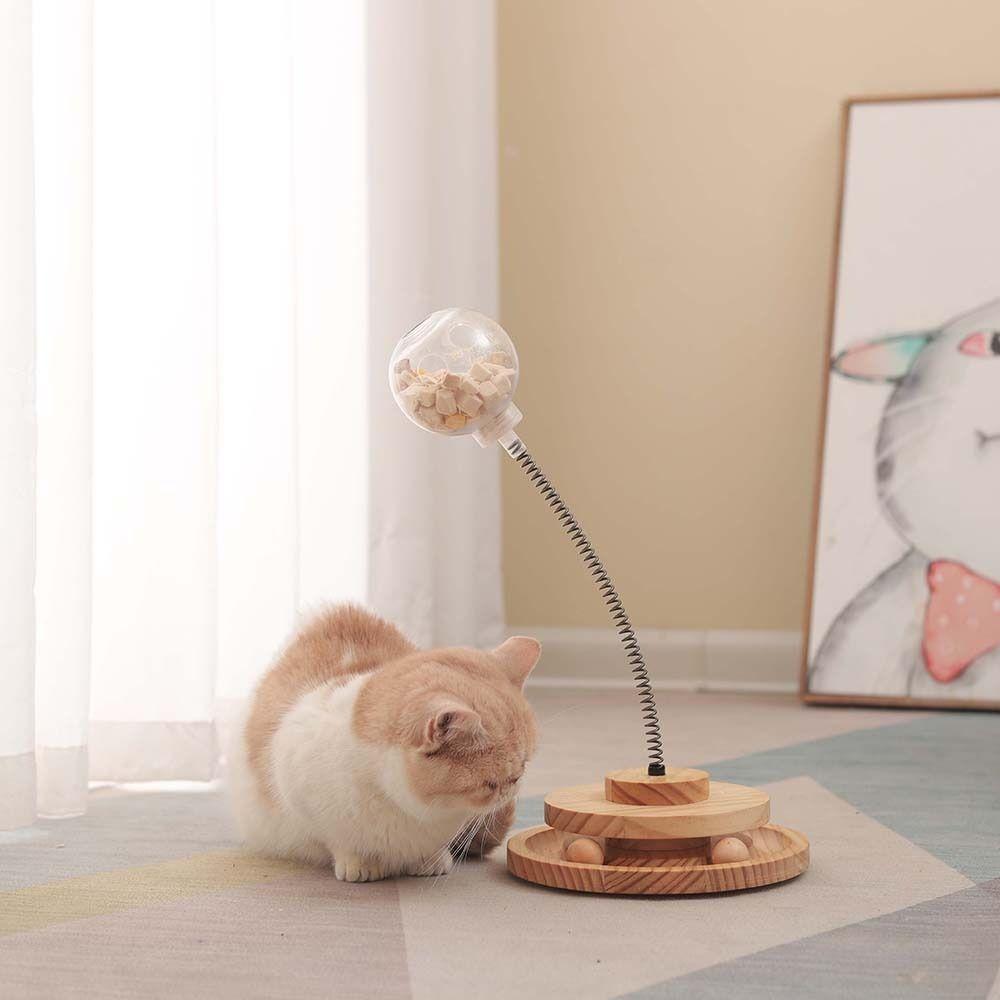 Kitten Boring Tease Indoor Play Chasing Pet Puzzle Toys Cat Toy Tumbler Swing Toy Pet Snack Feeder