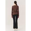 Huit Women S Collagen Modal aSymmetrical Ribbon Slit Long Sleeve Tee Htwtl5k07t