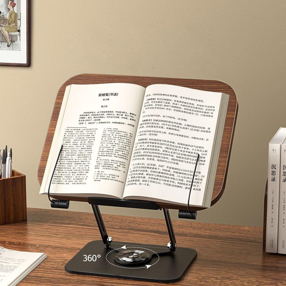 360° Rotating Base Reading Rack Foldable Laptop Holder Multi-Function Book Stand  for Readers