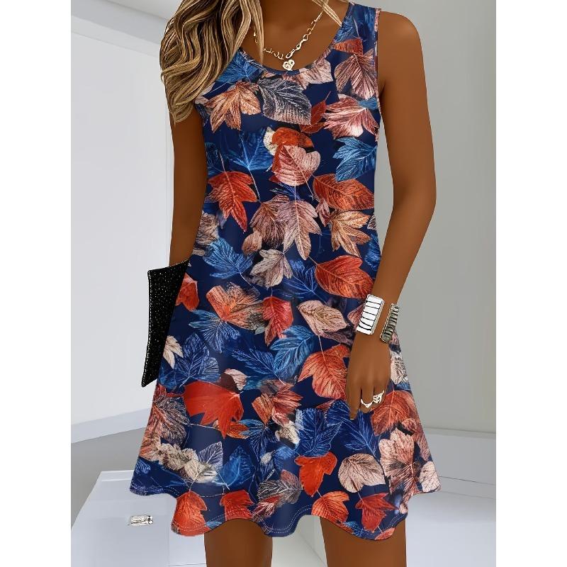 Large Size Women's Dress Summer 3D Printed O Neck Sleeveless Fashion Elegant Casual Comfortable Dresses