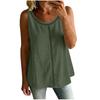 Women Sleeveless Hollow Out Tank Top Loose Fit Casual Solid Color Blouse Summer Lightweight Breathable Tunic Shirt