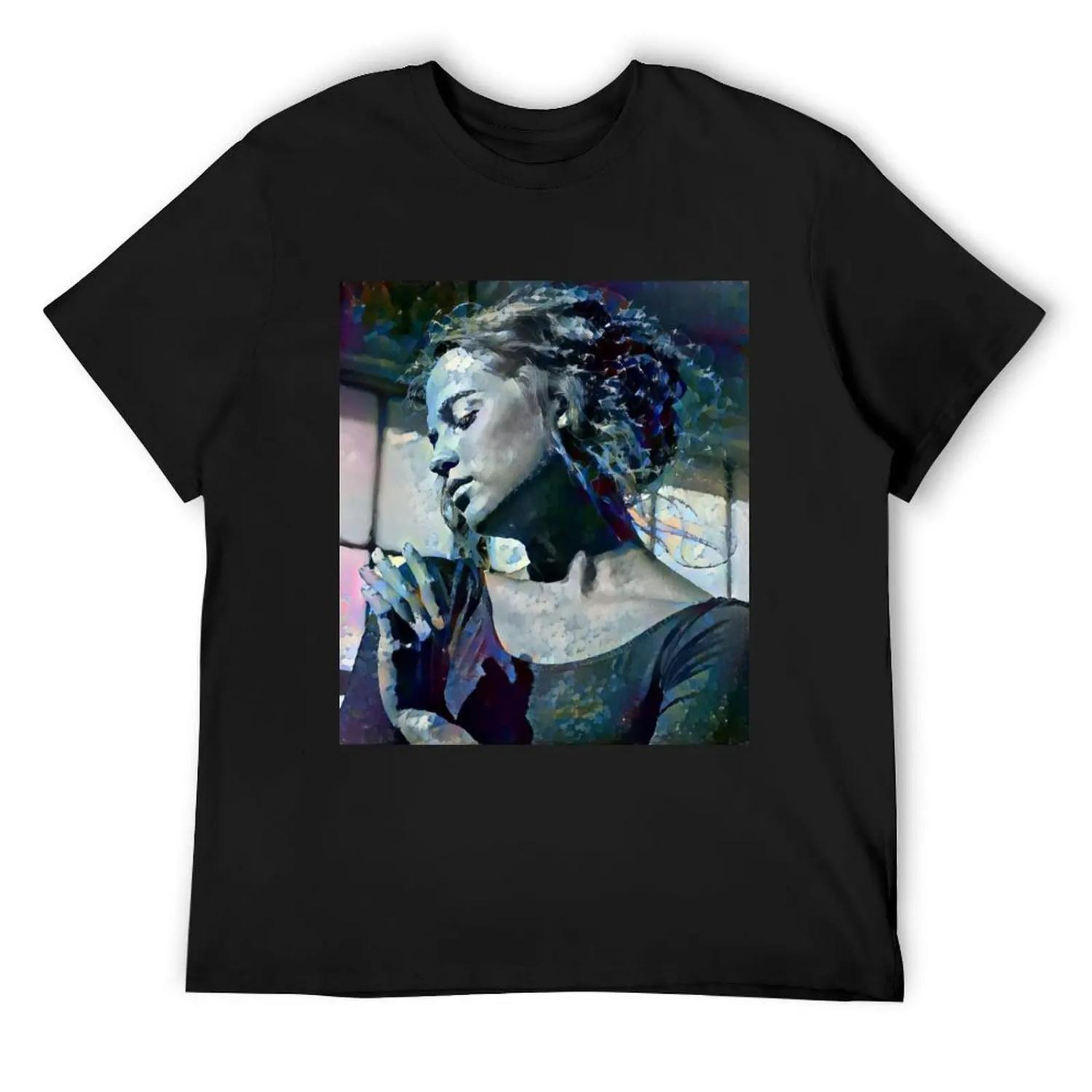 Alicia Vikander Portrait T-Shirt oversizeds topping Louboutins anime clothes mens designer t shirt S