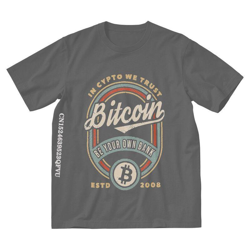 Vintage Bitcoin In Crypto We Trust T Shirt Men Men Fashion T Shirts Emo Clothes BTC Tshirts Gothic Anime Clothes Alternative