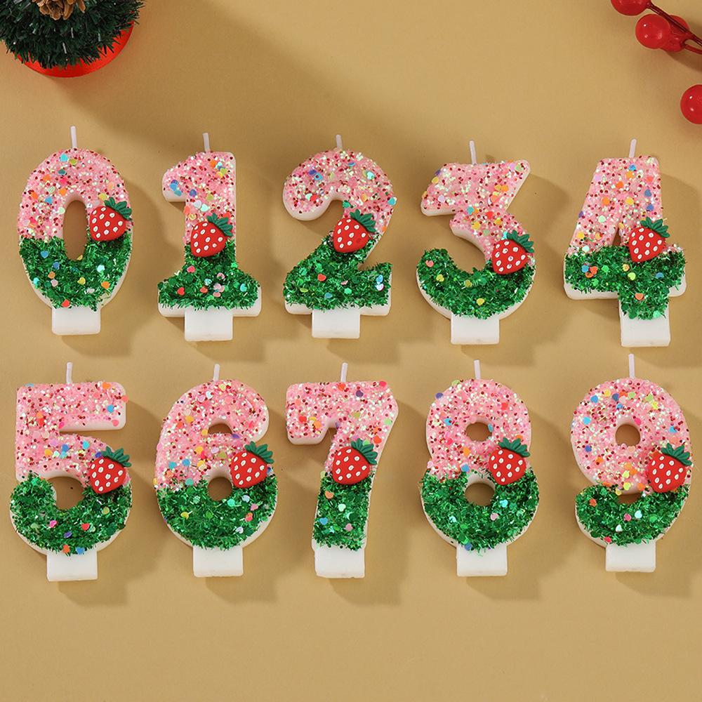 Strawberry-Shaped Birthday Cake Candles: Cute & Creative Number Decorations for Parties