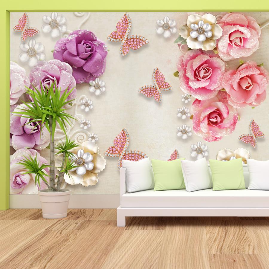 Mural Rose Blossom Floral Wallpaper for Living Room Removable Mural Home Decor  Wall Papers