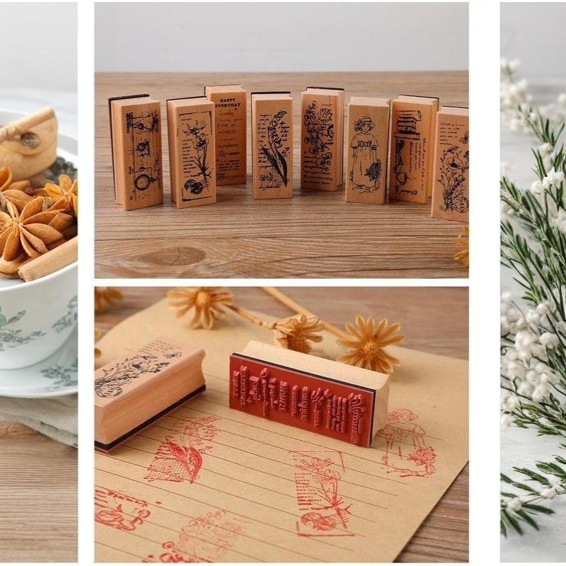Vintage Flower Plant Grass Stamps Eco-Friendly Silicone Stamps for Kids DIY Scrapbooking Card Making Art Class Activities