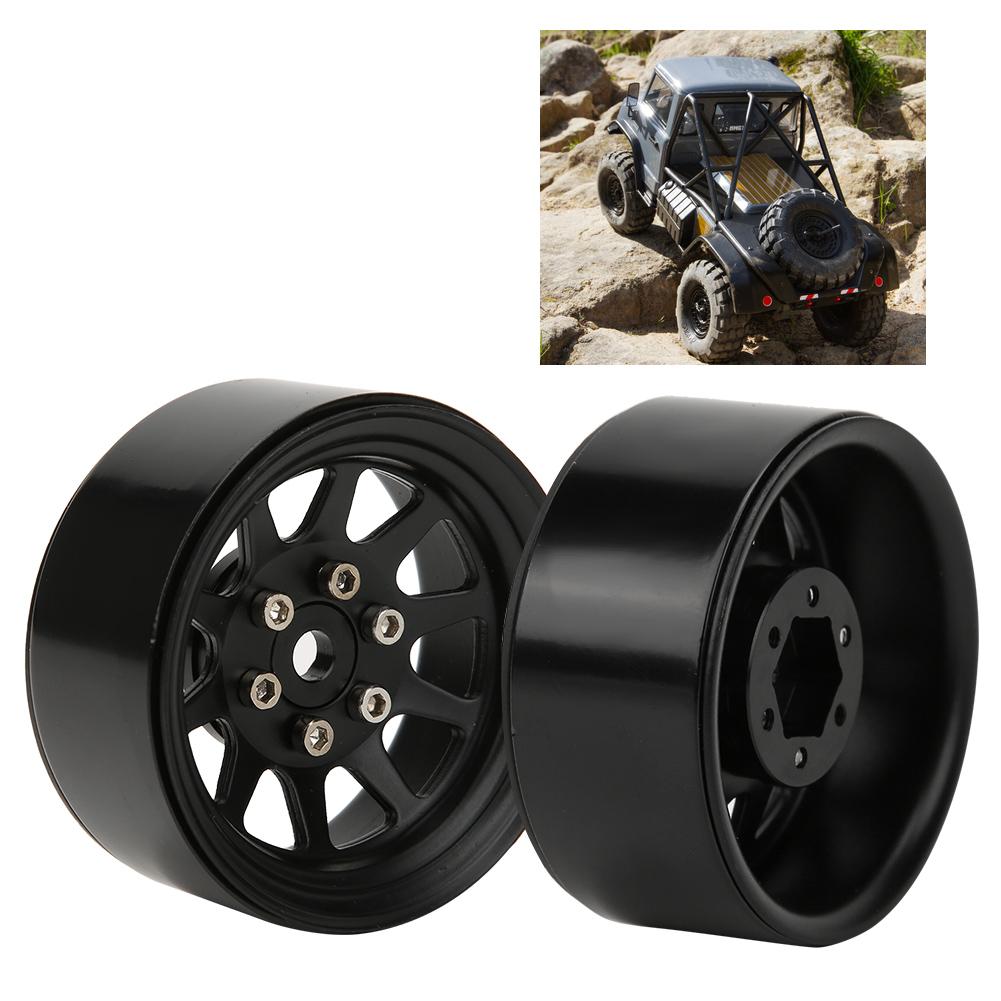 2pcs Alloy Beadlock Wheel Rims Accessory Fit for TRAXXAS TRX4 110 RC Crawler CarBlack
